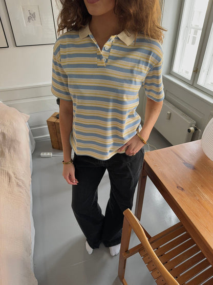 Autine striped polo t-shirt – Yellow/blue